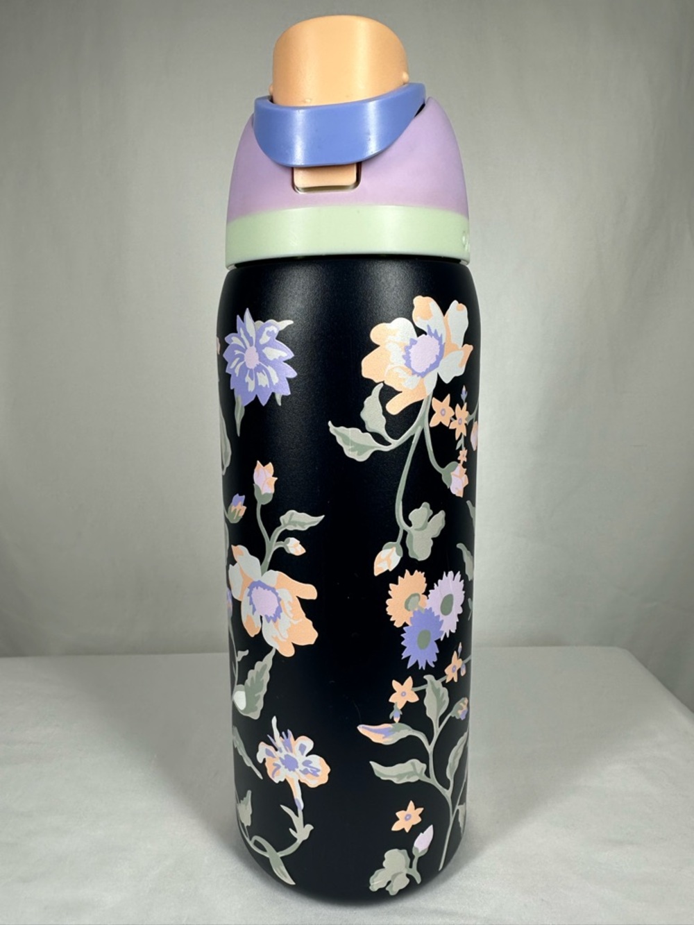 Owala Floral Stainless Water Bottle - Black with Pastel Accents - Picture 2 of 6